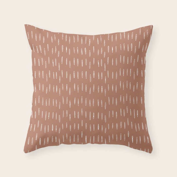 Boho Raindrops Abstract Pattern, Terracotta Throw Pillow Gallery Image 6