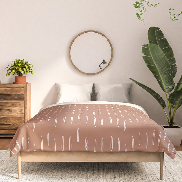 Boho Raindrops Abstract Pattern, Terracotta Comforter Gallery Image 3