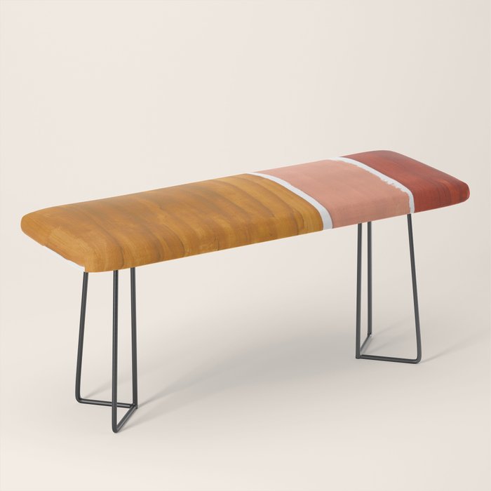 Rothko Minimalist Colorield Warm Earth Tone Yellow Ochre Clay Beige by Ejaaz Haniff Bench Gallery Image 1