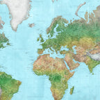 Watercolor physical world map (high detail) Coffee Mug Gallery Image 2