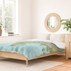 Watercolor physical world map (high detail) Duvet Cover Gallery Image 2
