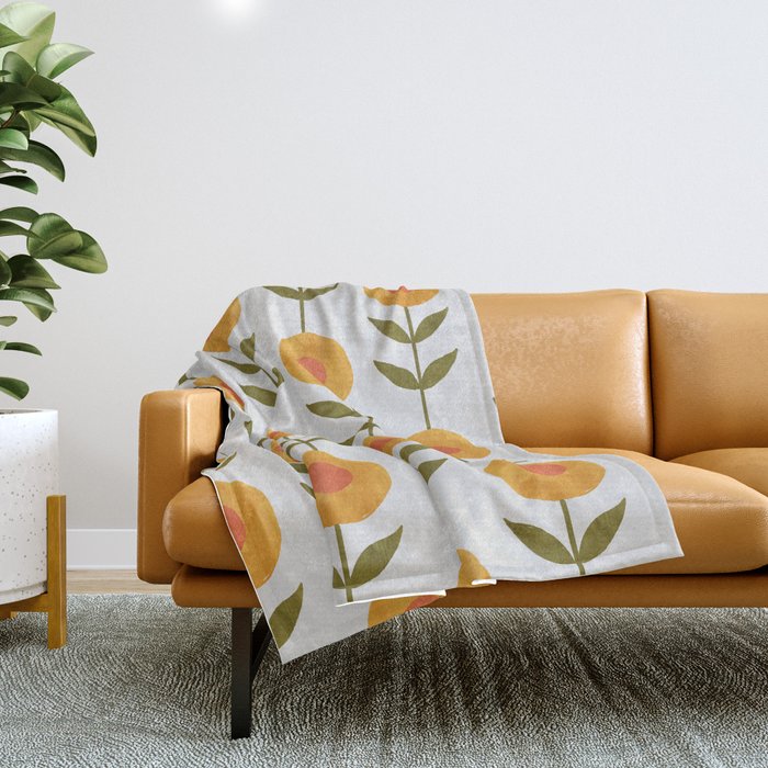 Fresh Yellow Spring Flowers Throw Blanket Gallery Image 1