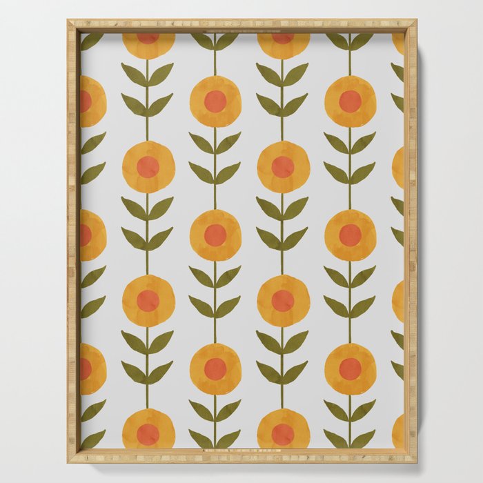 Fresh Yellow Spring Flowers Serving Tray Gallery Image 1
