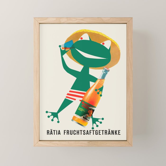 Vintage Mid Century Beverage Poster - Ratia Fruchtsaftgertranke, 1958 Mini Art Print Gallery Image 1