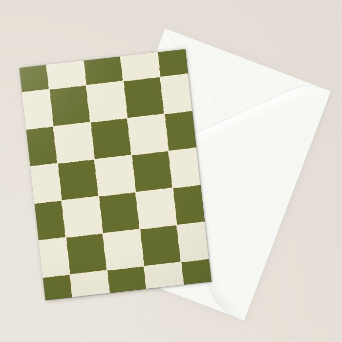 DESERT CHECKER OLIVE Stationery Card Gallery Image 2