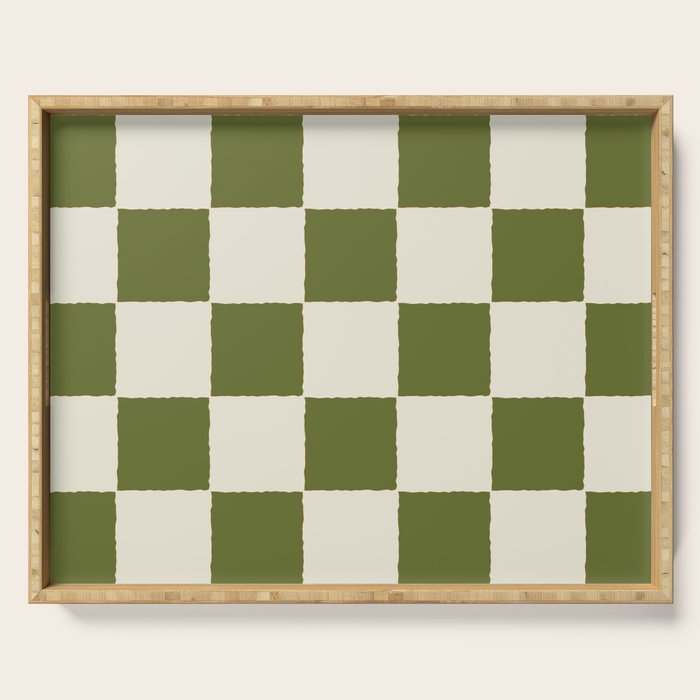 DESERT CHECKER OLIVE Serving Tray Gallery Image 1