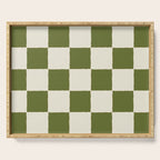 DESERT CHECKER OLIVE Serving Tray Gallery Image 1