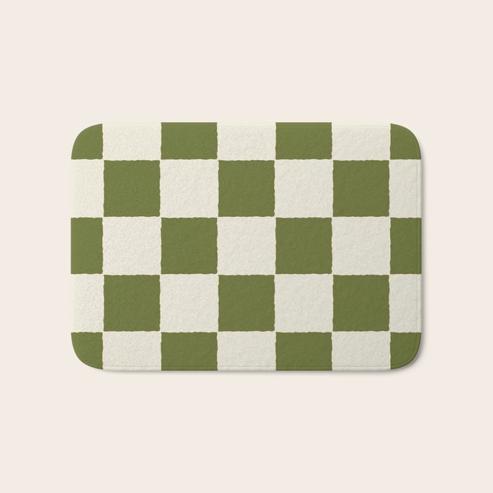 DESERT CHECKER OLIVE Bath Mat Gallery Image 1
