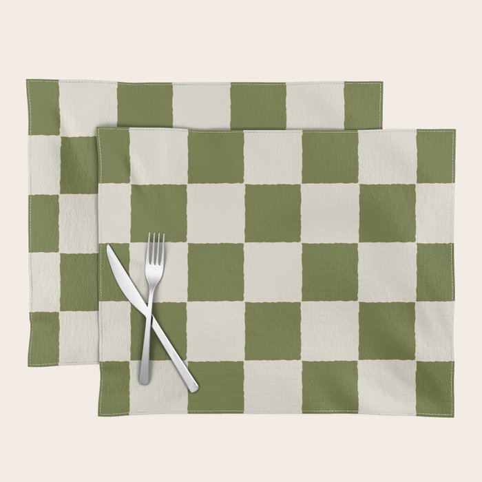 DESERT CHECKER OLIVE Placemat Gallery Image 1