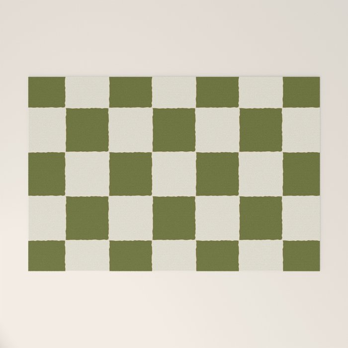 DESERT CHECKER OLIVE Welcome Mat Gallery Image 1