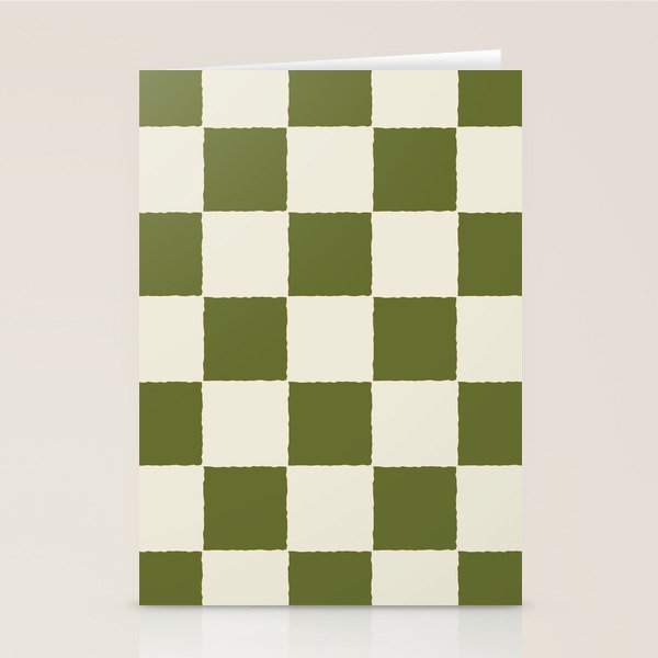DESERT CHECKER OLIVE Stationery Card Gallery Image 1