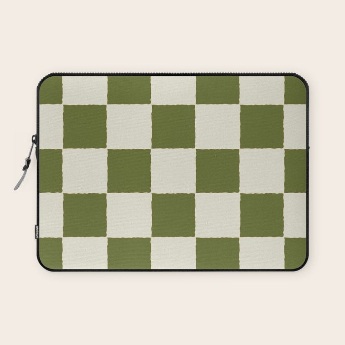 DESERT CHECKER OLIVE Laptop Sleeve Gallery Image 1