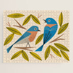 Midcentury Bluebird Pair Jigsaw Puzzle Gallery Image 1