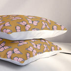 monarch butterflies - pink on ginger Pillow Sham Gallery Image 3