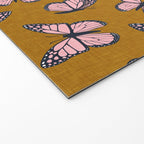 monarch butterflies - pink on ginger Welcome Mat Gallery Image 2