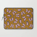 monarch butterflies - pink on ginger Laptop Sleeve Gallery Image 1