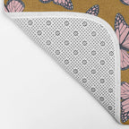 monarch butterflies - pink on ginger Bath Mat Gallery Image 2