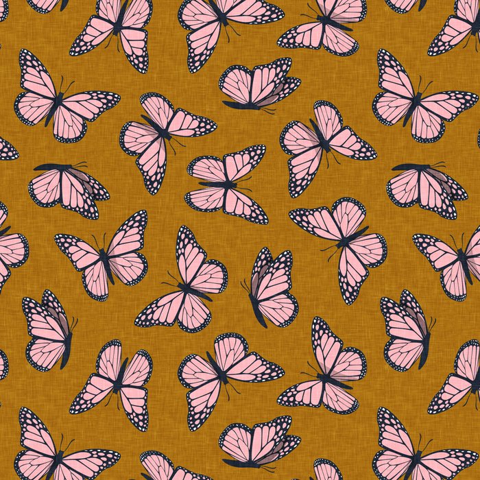 monarch butterflies - pink on ginger Coffee Mug Gallery Image 2
