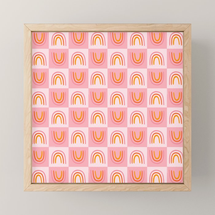 Rainbow Checkered Print Mini Art Print Gallery Image 1