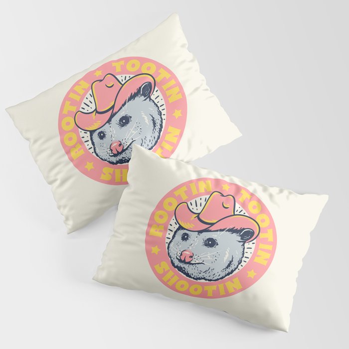 Possum Rootin Tootin Shootin | Pink Pillow Sham Gallery Image 3