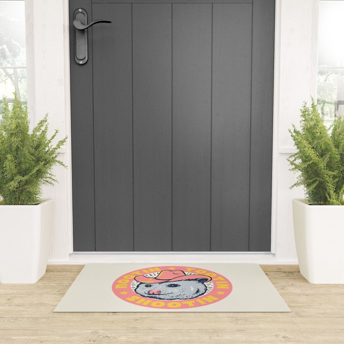 Possum Rootin Tootin Shootin | Pink Welcome Mat Gallery Image 3