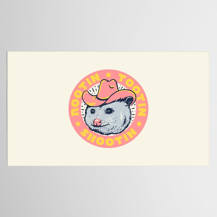 Possum Rootin Tootin Shootin | Pink Tablecloth Gallery Image 2