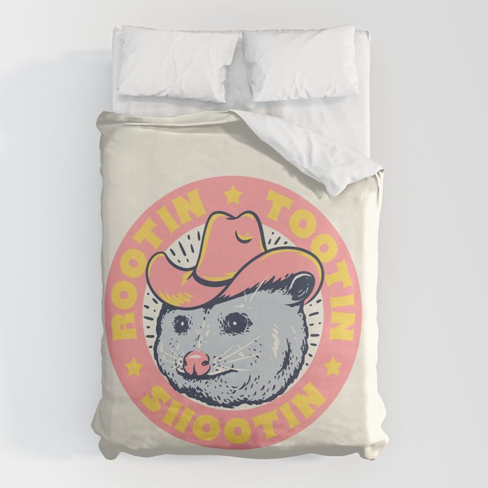 Possum Rootin Tootin Shootin | Pink Duvet Cover Gallery Image 6