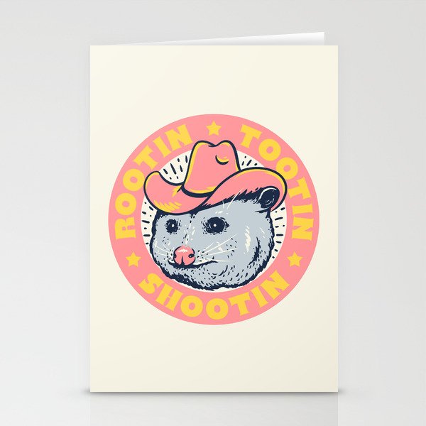 Possum Rootin Tootin Shootin | Pink Stationery Card Gallery Image 2