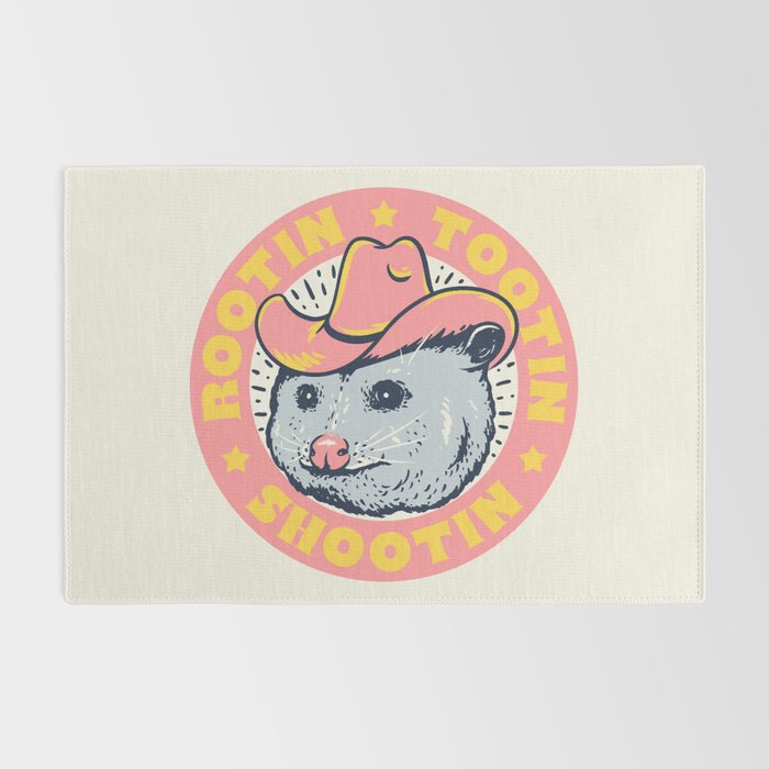 Possum Rootin Tootin Shootin | Pink Rug Gallery Image 2