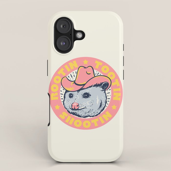 Possum Rootin Tootin Shootin | Pink iPhone Case Gallery Image 1