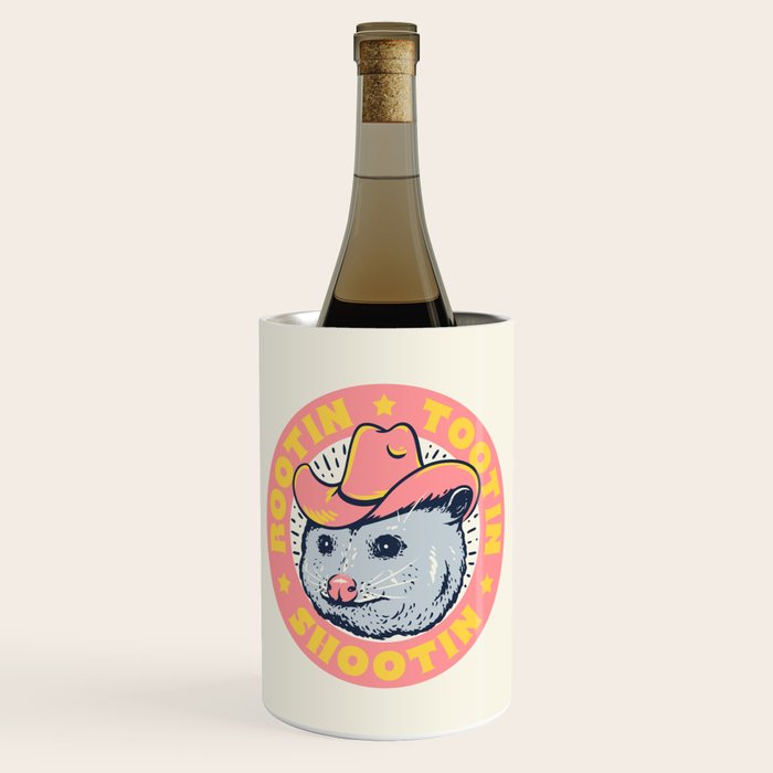 Possum Rootin Tootin Shootin | Pink Wine Chiller Gallery Image 1
