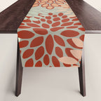 Festive, Floral Prints, Green, Terracotta, Red, Coloured Prints Table Runner Gallery Image 1