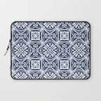 Blue tile brushstroke pattern Laptop Sleeve Gallery Image 1