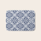 Blue tile brushstroke pattern Bath Mat Gallery Image 1