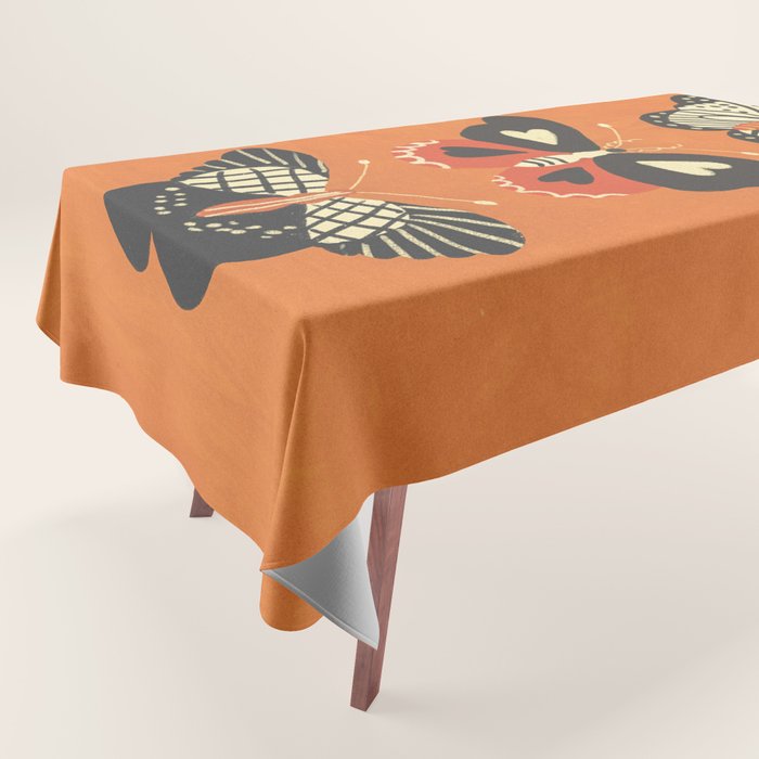 Butterflies in orange Tablecloth Gallery Image 1