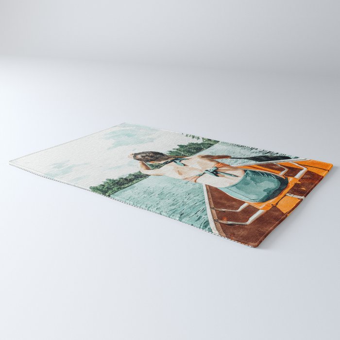 Row Your Own Boat | Woman Empowerment Confidence Painting | Positive Growth Mindset Boho Adventure  Rug Gallery Image 3