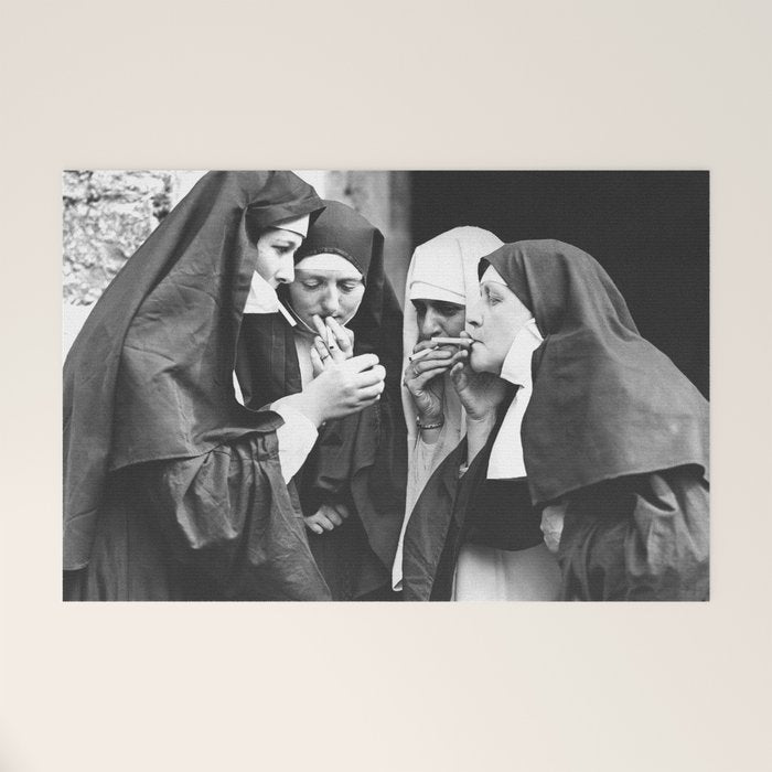 Nuns Smoking High Resolution Version Welcome Mat Gallery Image 1
