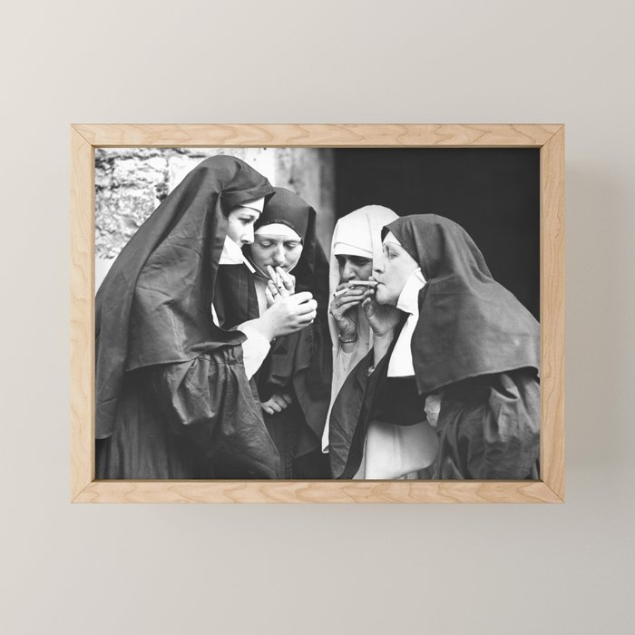 Nuns Smoking High Resolution Version Mini Art Print Gallery Image 1