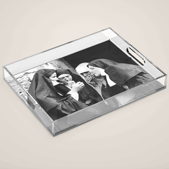 Nuns Smoking High Resolution Version Acrylic Tray Gallery Image 1