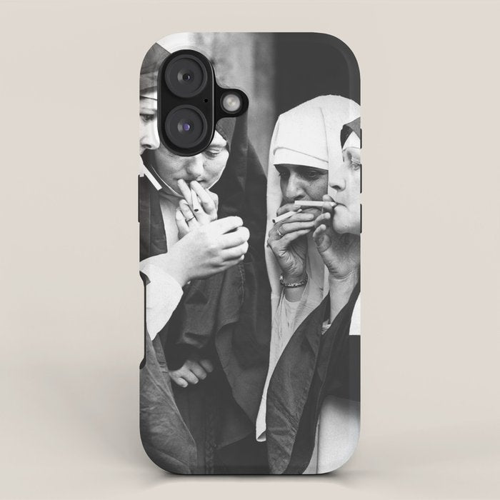 Nuns Smoking High Resolution Version iPhone Case Gallery Image 1