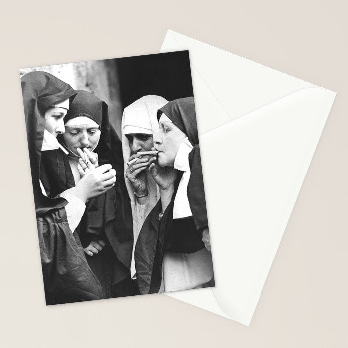 Nuns Smoking High Resolution Version Stationery Card Gallery Image 2