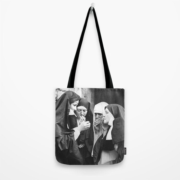 Nuns Smoking High Resolution Version Tote Bag Gallery Image 2