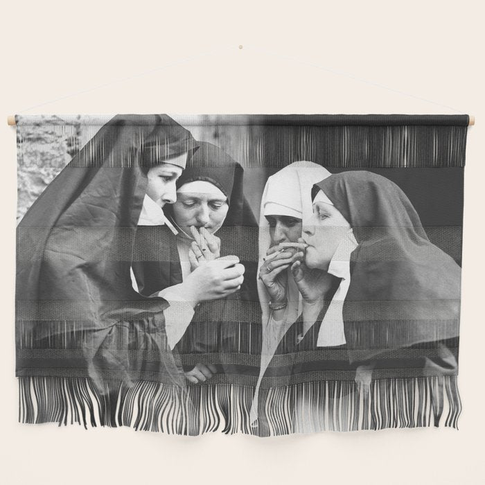 Nuns Smoking High Resolution Version Wall Hanging Gallery Image 1