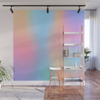 Iridescent Series 01, Pastel Gradient Holograph Energy, Aura Spiritual Vibrant Minimal, Abstract Aesthetic Bohemian Wall Mural Gallery Image 1