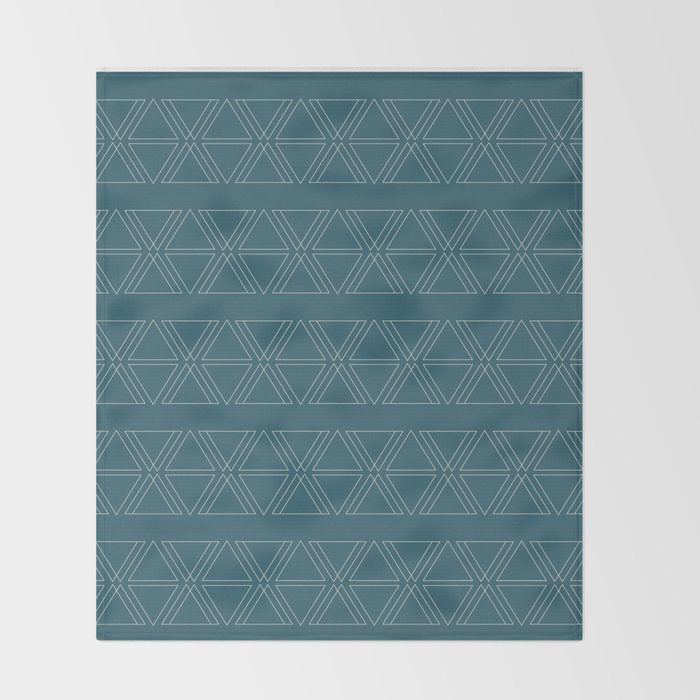 lines geo-teal Throw Blanket Gallery Image 2