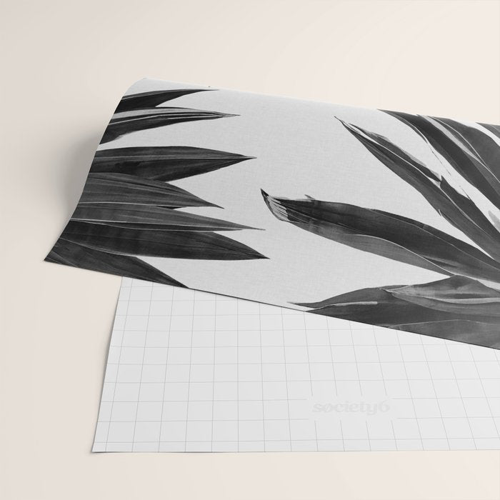 Agave Cactus Black & White Wrapping Paper Gallery Image 2