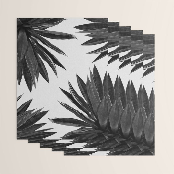 Agave Cactus Black & White Wrapping Paper Gallery Image 3