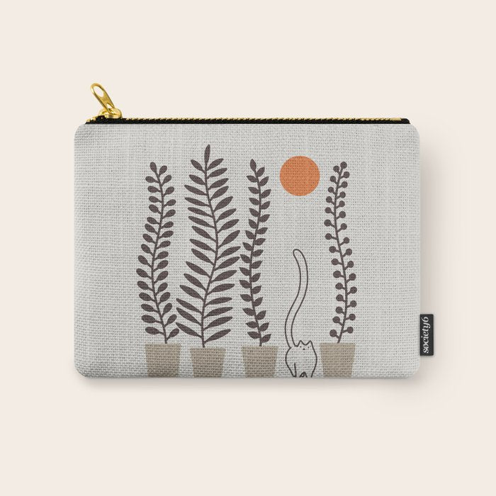 Cat and Plant 64: Dancing Tail Carry All Pouch Gallery Image 1