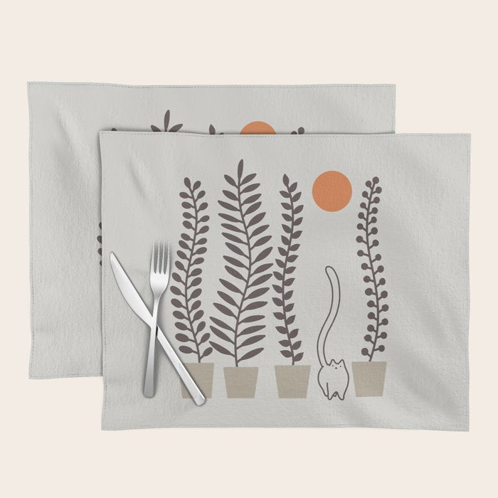 Cat and Plant 64: Dancing Tail Placemat Gallery Image 1
