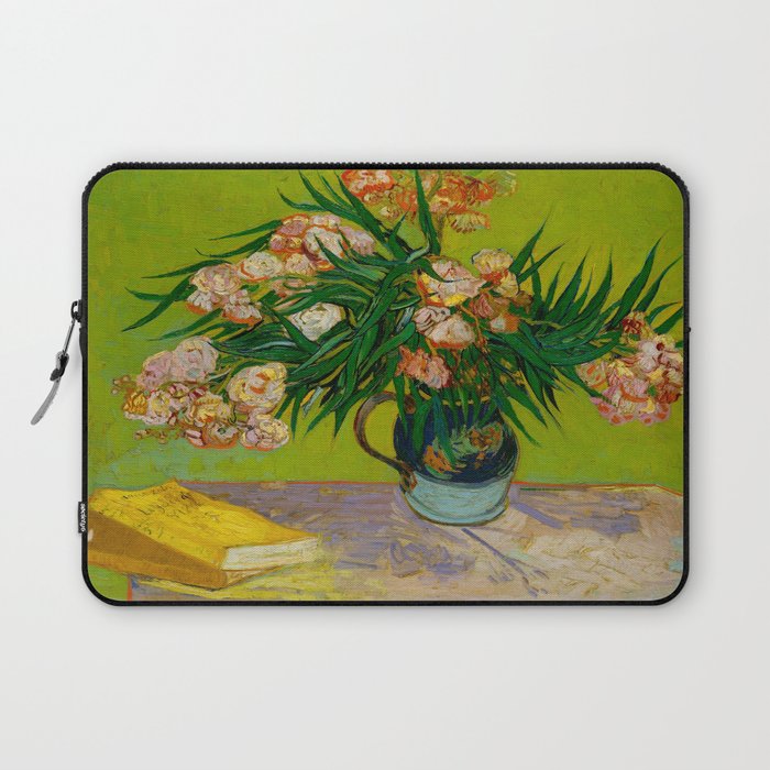 Oleanders Vincent van Gogh Oil On Canvas Floral Still Life Painting Laptop Sleeve Gallery Image 1